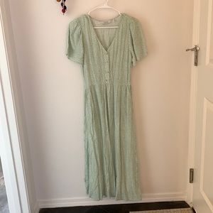Cute sage green midi dress , in good condition